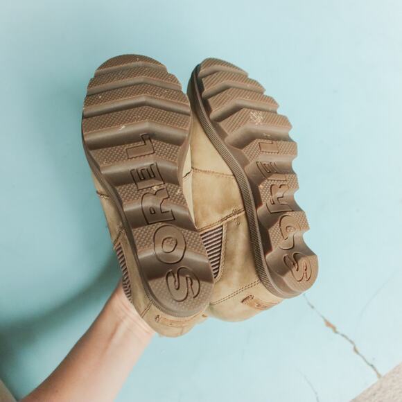 Sorel Womens Joan of Arctic Waterproof Leather Wedge Boot Velvet Tan Gum Size 6 - Picture 6 of 7